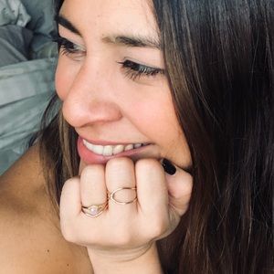 Set of 3 gold filled minimalist rings.